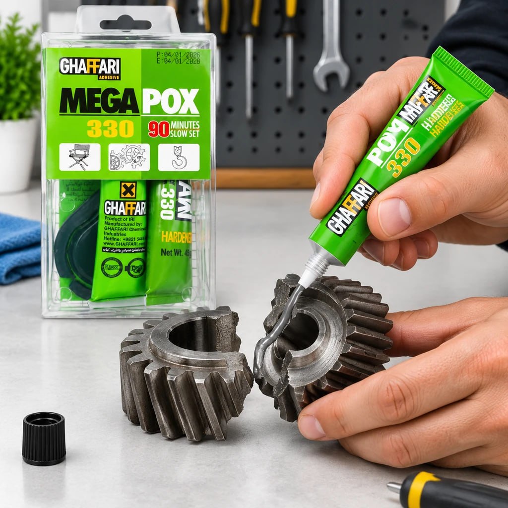 چسب اپوکسی دوقلو مخصوص فلز برند غفاری