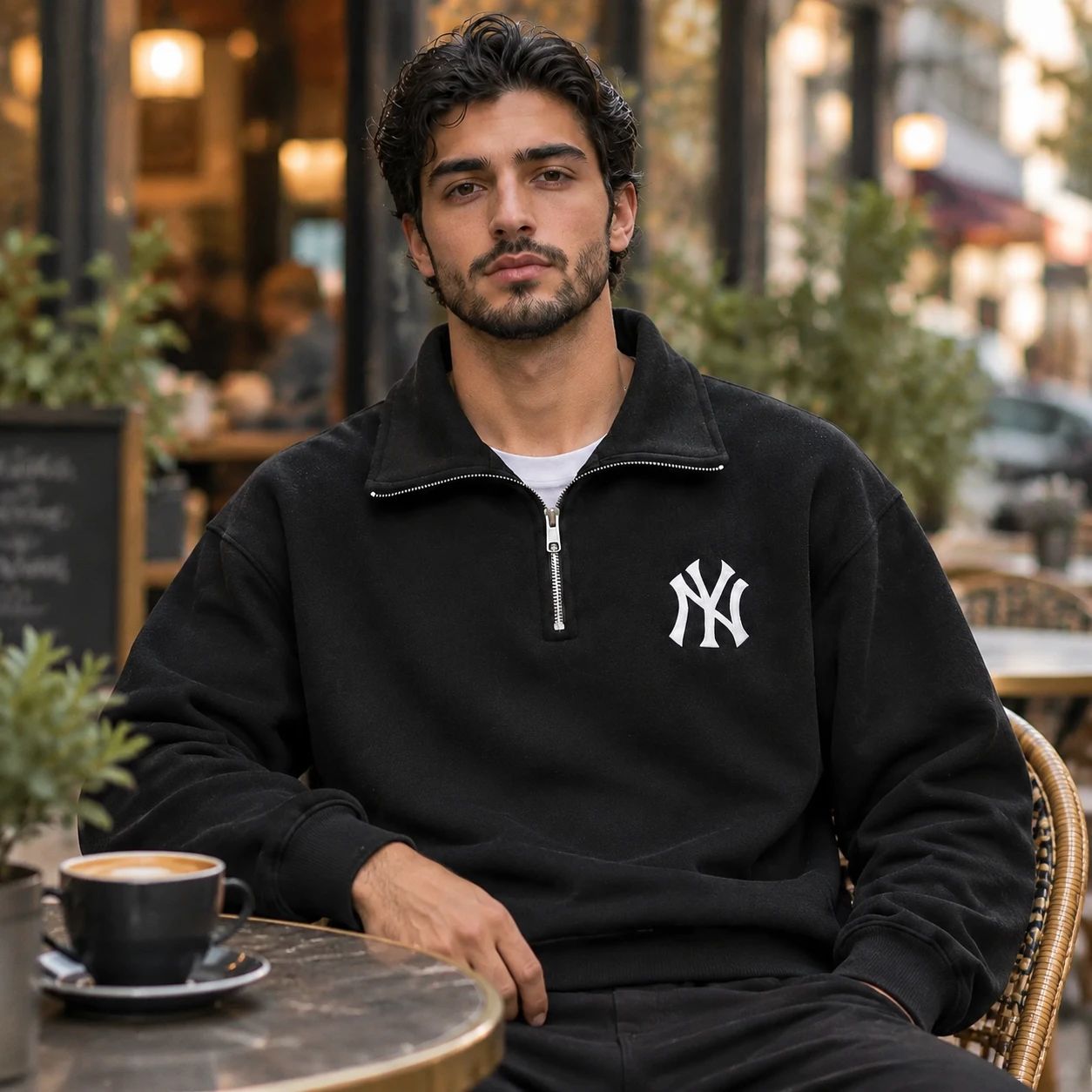 دورس نیم زیپ مردانه مدل NY-مشکی